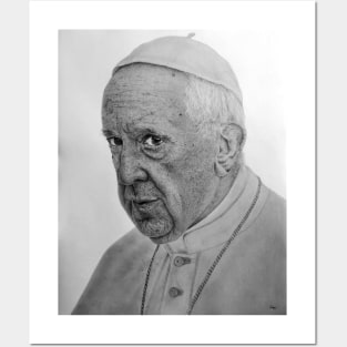 Pope francis pencil sketch Posters and Art